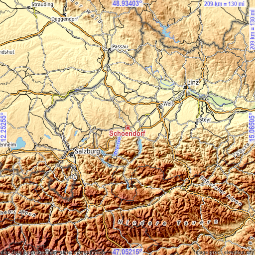 Topographic map of Schöndorf