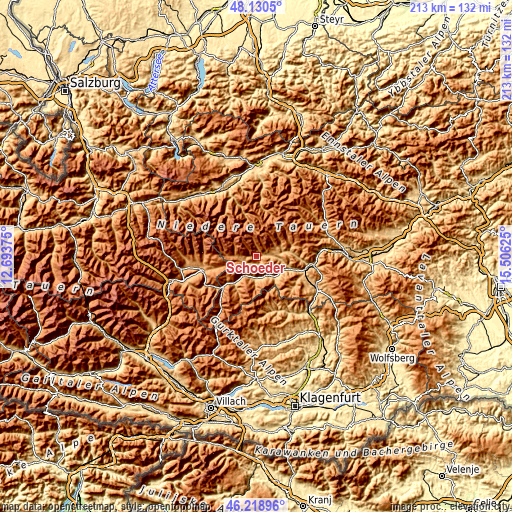 Topographic map of Schöder