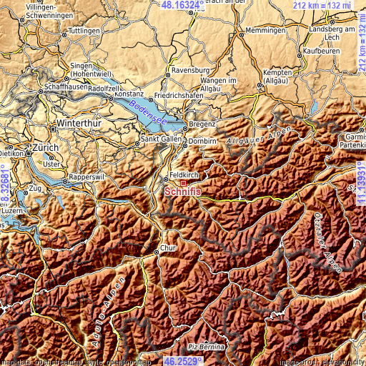 Topographic map of Schnifis