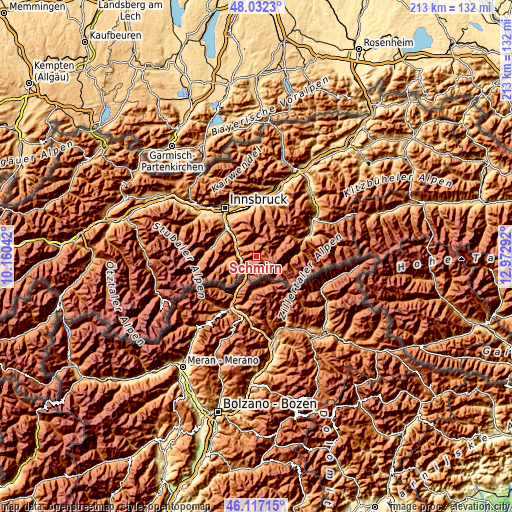 Topographic map of Schmirn