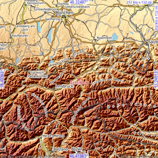 Topographic map of Schlitters
