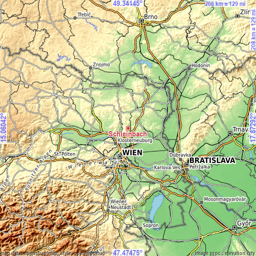 Topographic map of Schleinbach