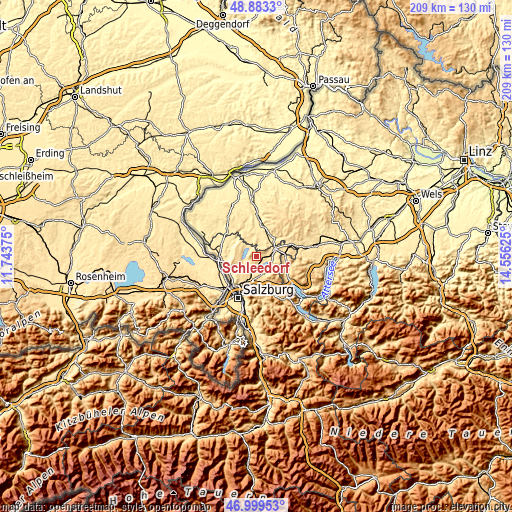 Topographic map of Schleedorf