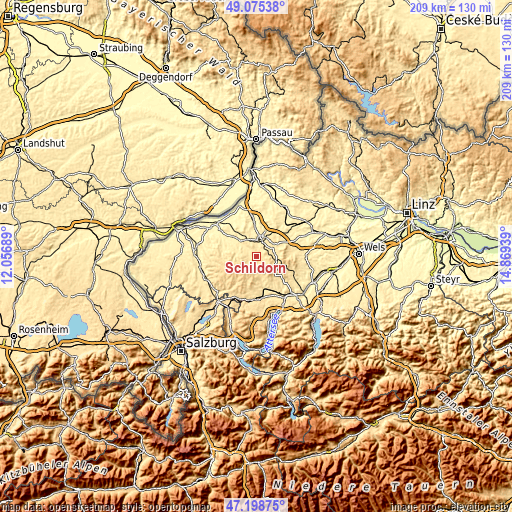 Topographic map of Schildorn