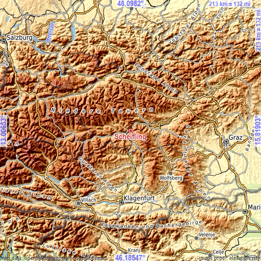 Topographic map of Scheifling