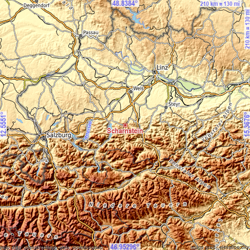 Topographic map of Scharnstein