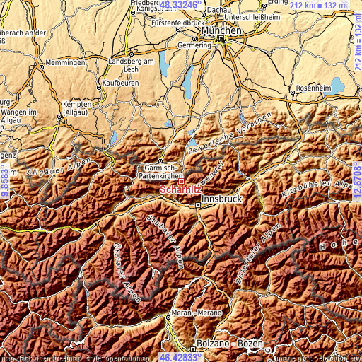 Topographic map of Scharnitz