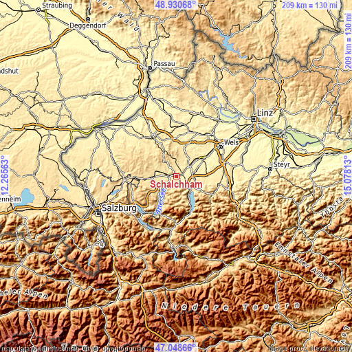 Topographic map of Schalchham