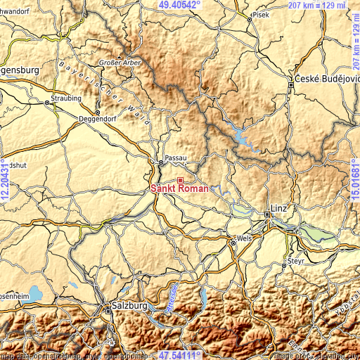 Topographic map of Sankt Roman