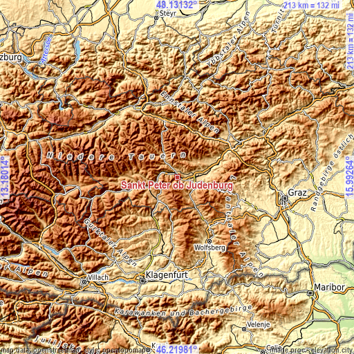 Topographic map of Sankt Peter ob Judenburg