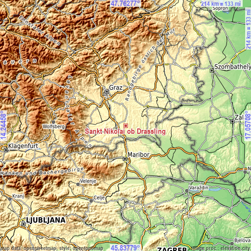 Topographic map of Sankt Nikolai ob Draßling