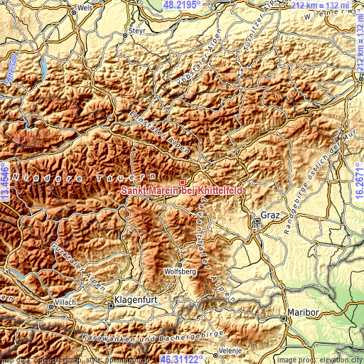 Topographic map of Sankt Marein bei Knittelfeld