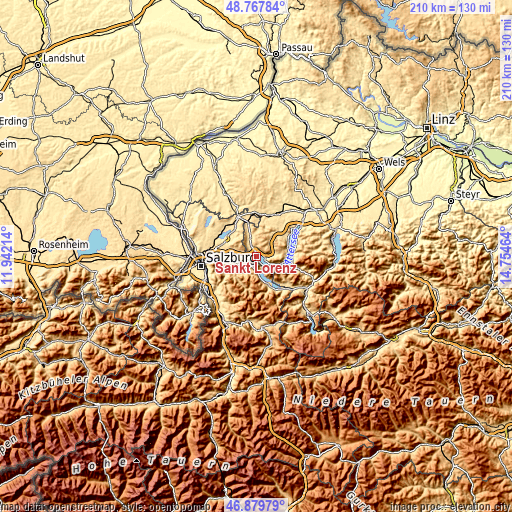 Topographic map of Sankt Lorenz