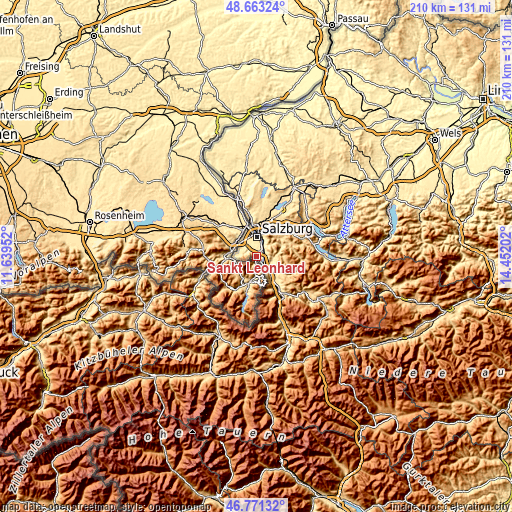 Topographic map of Sankt Leonhard