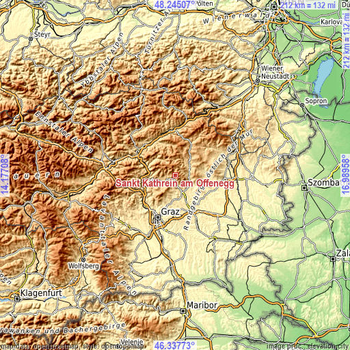 Topographic map of Sankt Kathrein am Offenegg