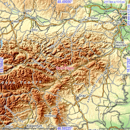 Topographic map of Sankt Ilgen