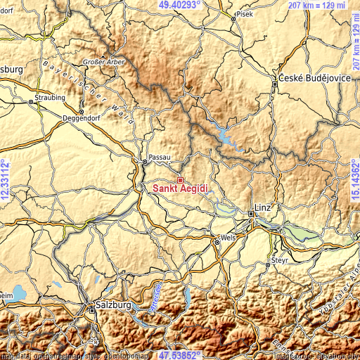 Topographic map of Sankt Aegidi