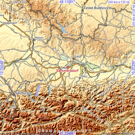 Topographic map of Sammersdorf