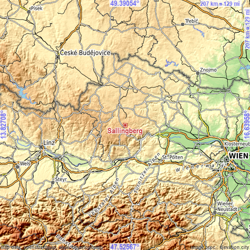 Topographic map of Sallingberg