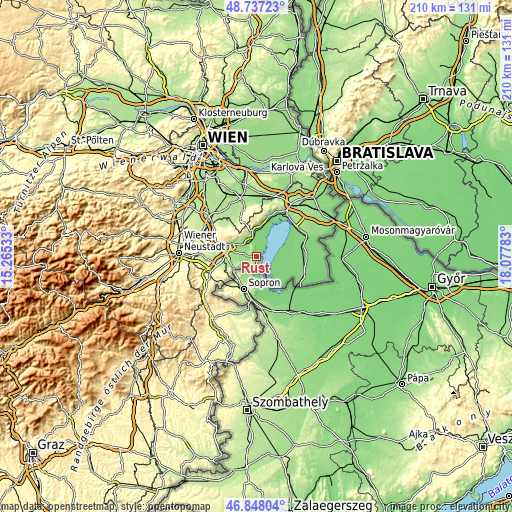 Topographic map of Rust