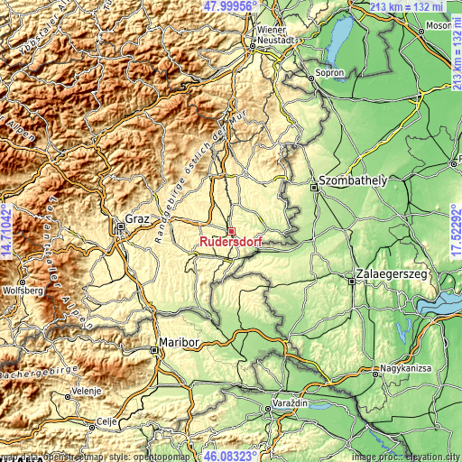 Topographic map of Rudersdorf