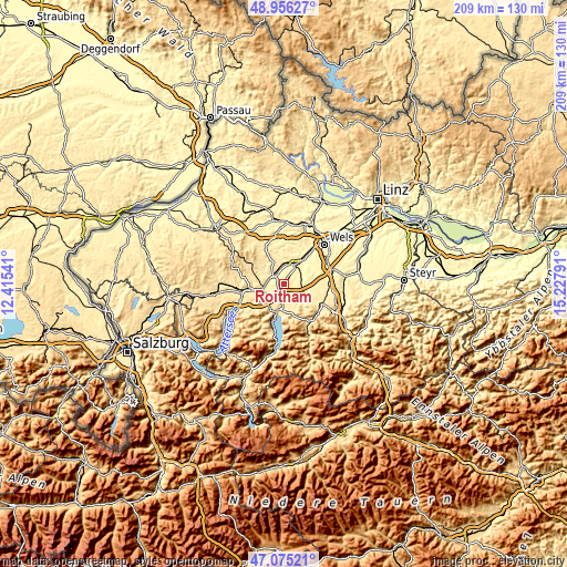 Topographic map of Roitham