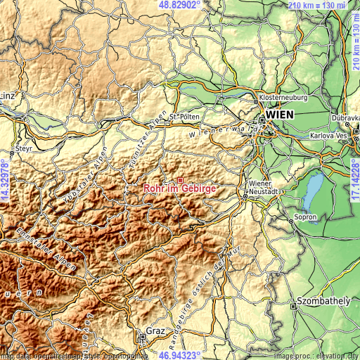 Topographic map of Rohr im Gebirge