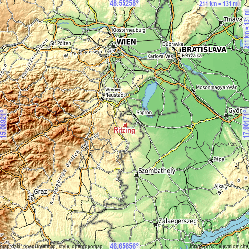 Topographic map of Ritzing