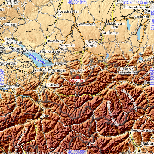 Topographic map of Riezlern