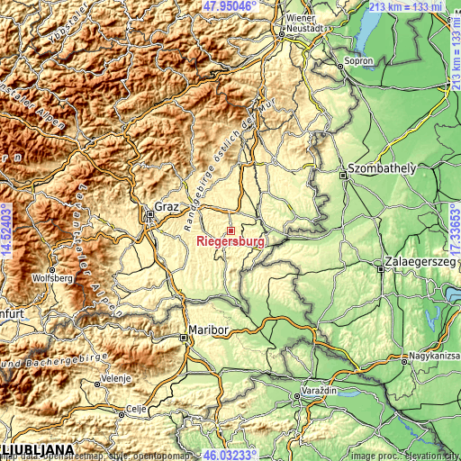 Topographic map of Riegersburg