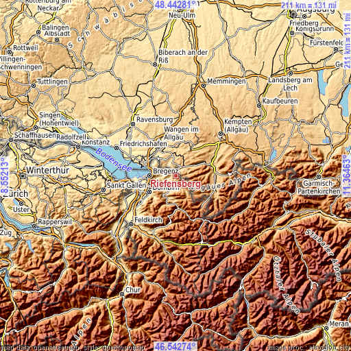 Topographic map of Riefensberg