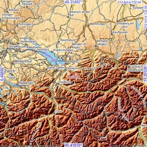 Topographic map of Reuthe