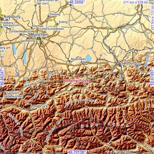 Topographic map of Rettenschöss