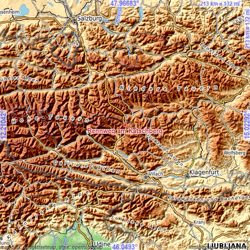 Topographic map of Rennweg am Katschberg