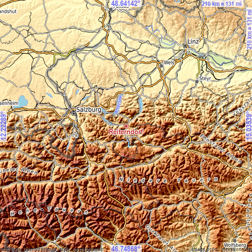 Topographic map of Reiterndorf