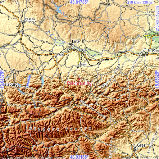 Topographic map of Reichraming