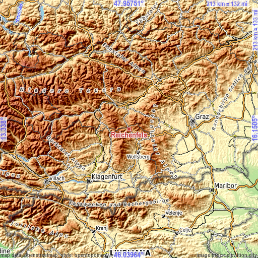 Topographic map of Reichenfels