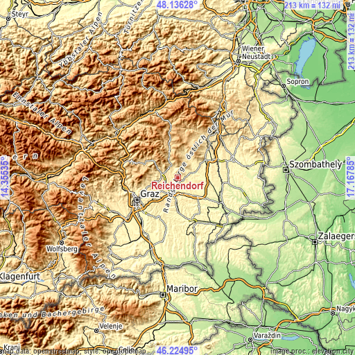 Topographic map of Reichendorf