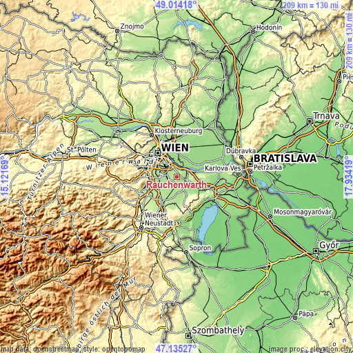 Topographic map of Rauchenwarth