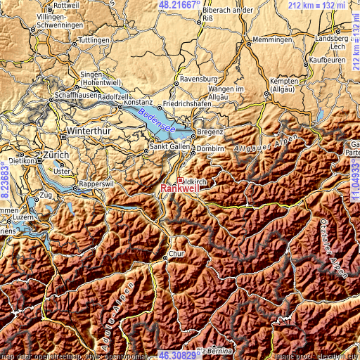 Topographic map of Rankweil