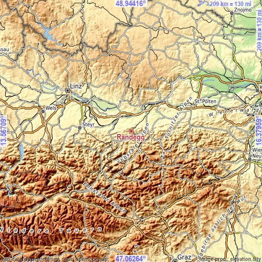 Topographic map of Randegg