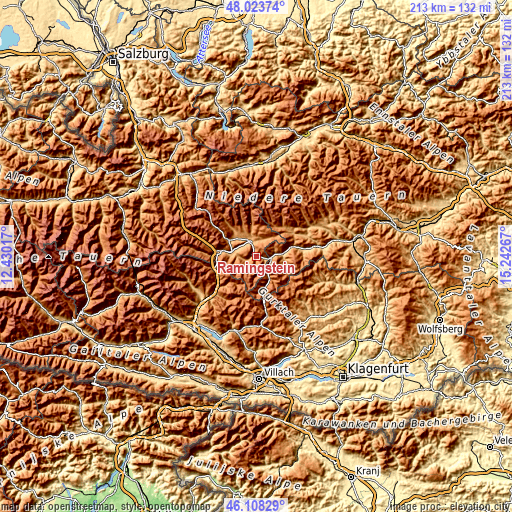 Topographic map of Ramingstein