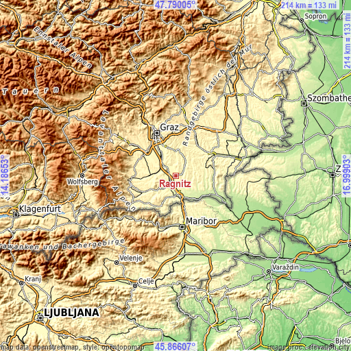 Topographic map of Ragnitz