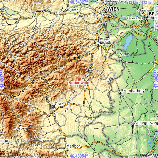 Topographic map of Rabenwald