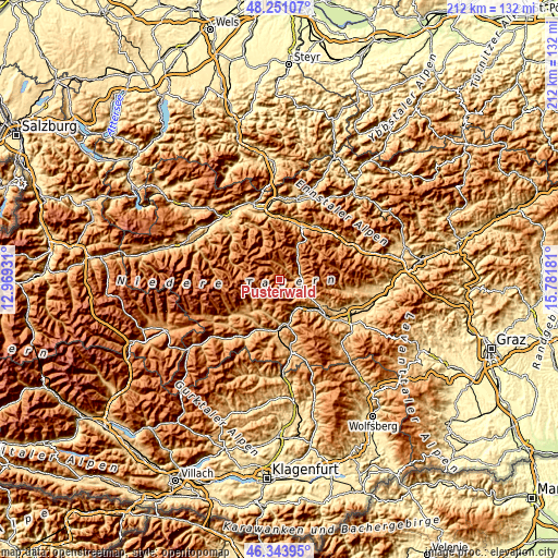 Topographic map of Pusterwald