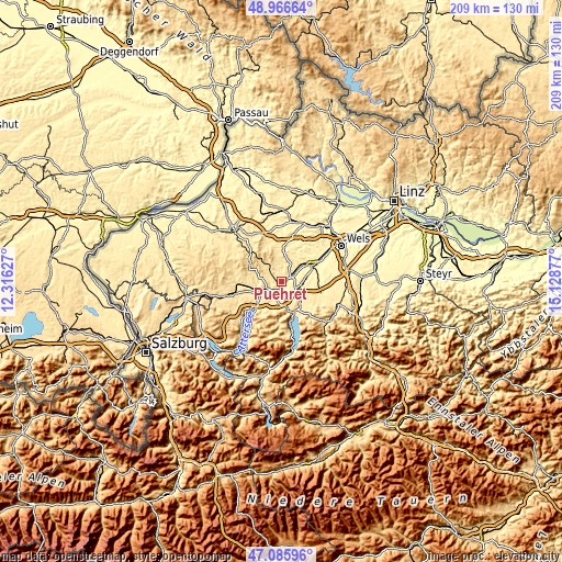 Topographic map of Pühret