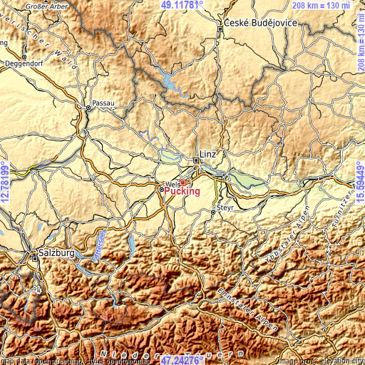 Topographic map of Pucking