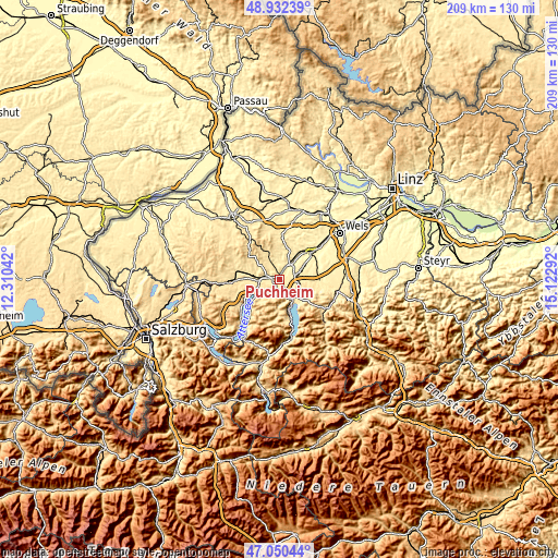 Topographic map of Puchheim