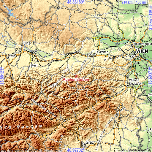 Topographic map of Puchenstuben