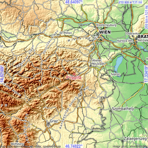 Topographic map of Prigglitz